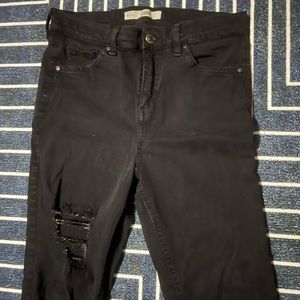 Topshop black distressed Jamie jean
